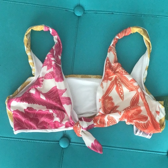 FARM Rio Woodcut Tie Front Bikini Top XL - Picture 2 of 5
